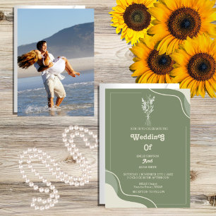 Invitation rétro vintage les années 70 mariage