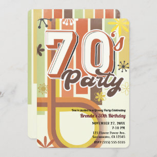 Invitation Retro Vintage Super 70's 1970 Seventies Party