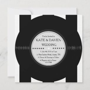 Invitation Retro vinyl Record Chic Wedding Invites