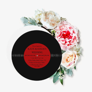 Invitation Retro Vinyl Record Mariage moderne Invite