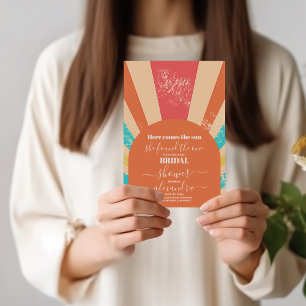 Invitation Retro voici la Fête des mariées du soleil