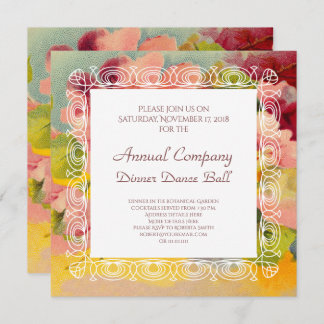 Invitation Rétros primevères florales vintages roses