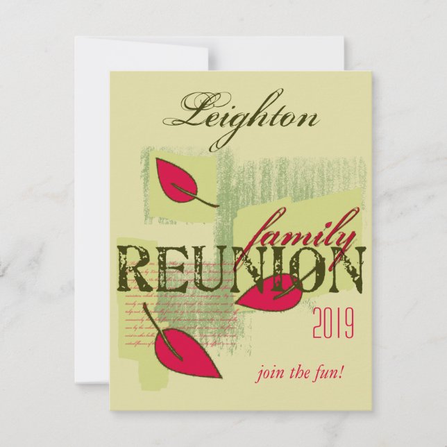 Invitation Retrouvailles familiales des Feuilles rouges (Devant)