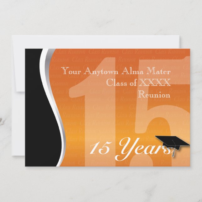 Invitation Retrouvailles personnalisables de 15 ans (Devant)