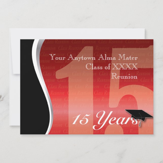 Invitation Retrouvailles personnalisables de 15 ans (Devant)