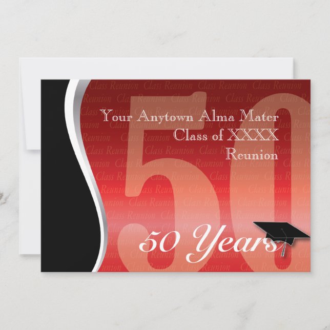 Invitation Retrouvailles personnalisables de 50 ans (Devant)