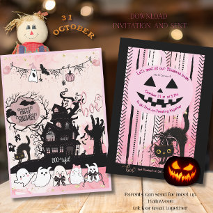 Invitation "Retrouvons-nous" Enfants Halloween Trick-or-Treat