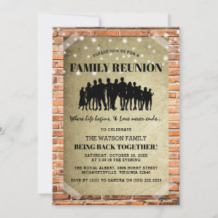 Invitation Réunion amusante de la famille urbaine rustique   