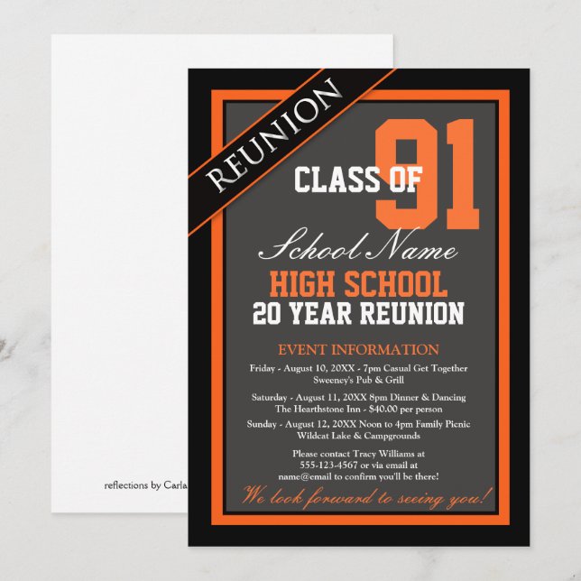 Invitation Réunion classique au lycée (Devant / Derrière)