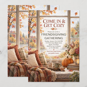 Invitation Réunion Cosy Friendsgiving Fête d'Automne