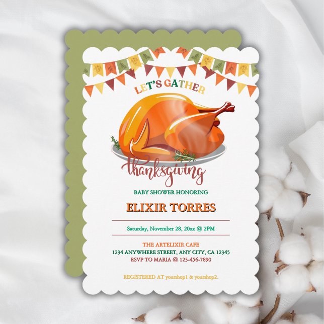 Invitation Réunion de bébé Fête de Thanksgiving (Créateur téléchargé)