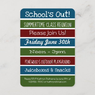 Invitation Réunion de classe d'été à l'école