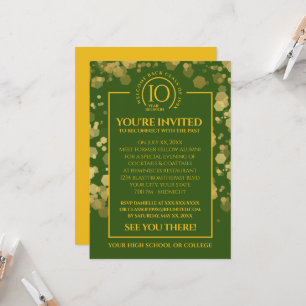 Invitation Réunion de classe Green & Gold
