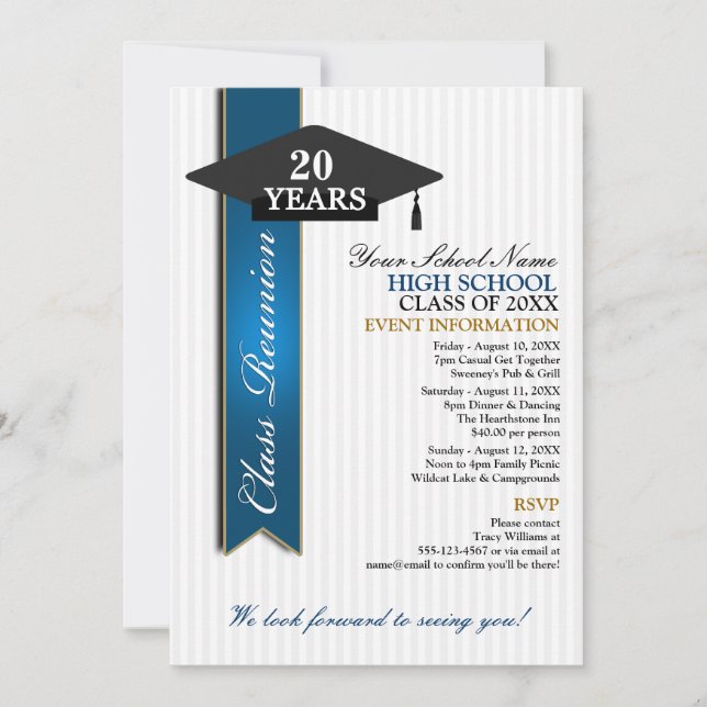 Invitation Réunion de classe secondaire (Devant)