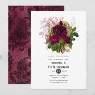 Invitation Réunion de Demoiselles d'Honneur Blush Bourgogne O
