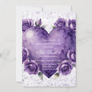 Invitation Réunion de demoiselles d'honneur Cœur et Roses Pei
