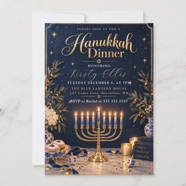 Invitation Réunion de dîner de Hanoukka (Devant)