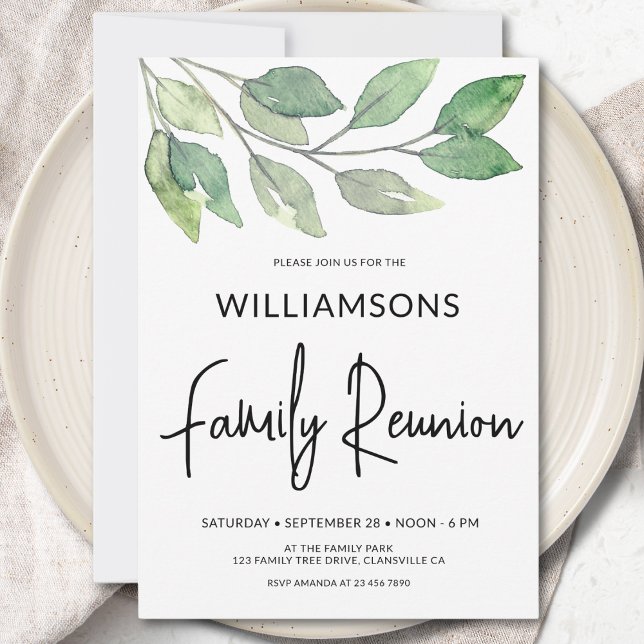 Invitation Réunion de famille à l'aquarelle (Créateur téléchargé)