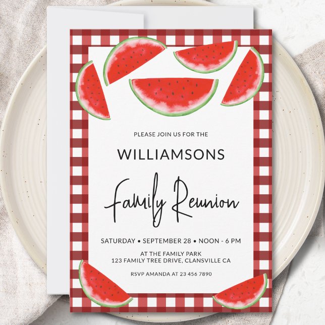 Invitation Réunion de famille aux pastèques d'été  (Créateur téléchargé)