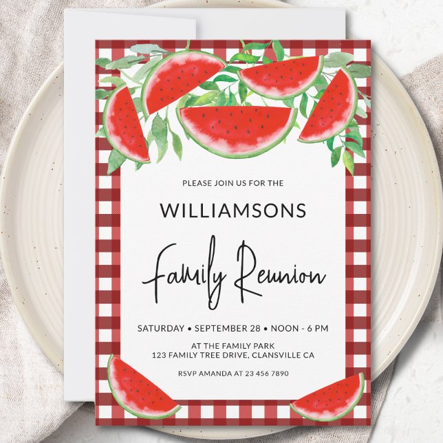Invitation Réunion de famille aux pastèques d'été  (Créateur téléchargé)