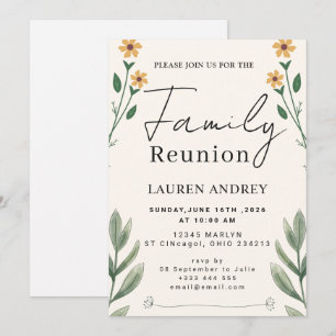 Invitation Réunion de famille botanique élégante