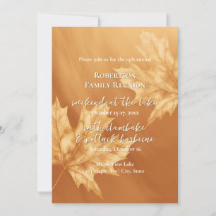 Invitation Réunion de famille de citrouilles de l'érable feui