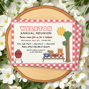 Invitation Réunion de famille de cuisine barbecue, frontière