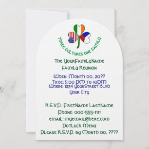 Invitation Réunion de famille de la Fête du Trèfle américano-
