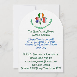 Invitation Réunion de famille de la Shamrock américano-irland