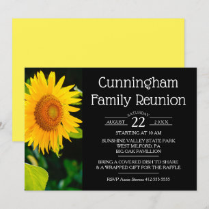 Invitation Réunion de famille de tournesol jaune