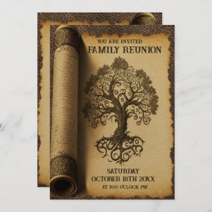 Invitation Réunion de famille - Défilement de l'arbre de fami