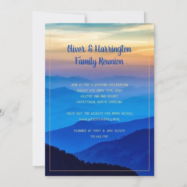 Invitation Réunion de famille des Blue Mountains (Devant)