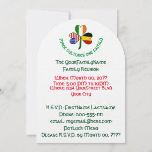 Invitation Réunion de famille des trèfles américano-irlandais
