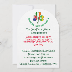 Invitation Réunion de famille du trèfle américano-irlandais b