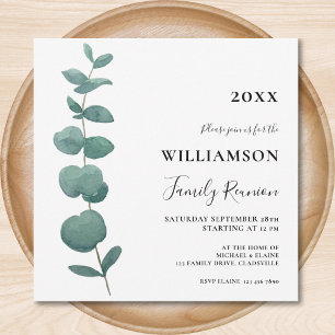 Invitation Réunion de famille Eucalyptus moderne