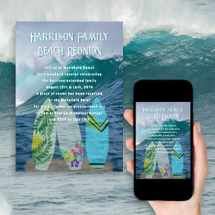 Invitation Réunion de famille Ocean Planches de surf