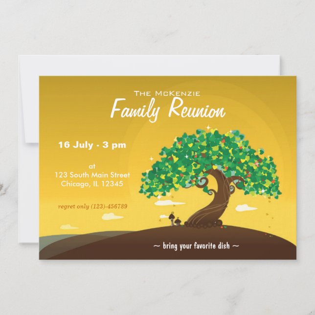 Invitation Réunion de famille (Orange) (Devant)