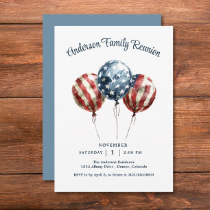 Invitation Réunion de famille patriotique élégante