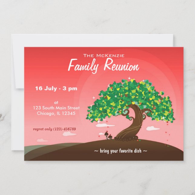Invitation Réunion de famille (Rouge) (Devant)