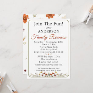 Invitation Réunion de famille Rustique Wildflower Joignez-vou