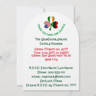 Invitation Réunion de famille trèfle afro-américain irlandais