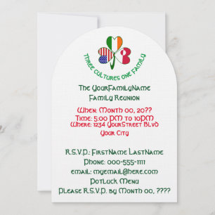 Invitation Réunion de famille Trèfle Américain Irlandais Groe