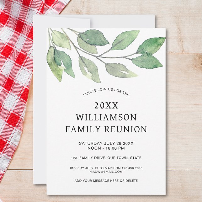 Invitation Réunion de famille verte (Créateur téléchargé)