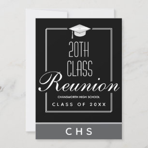 Invitation Réunion de la 20e Classe Black Grey moderne
