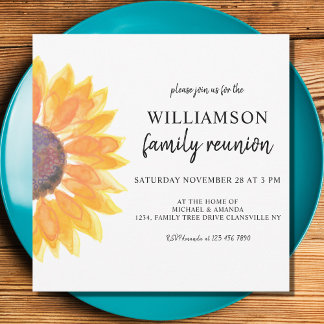 Invitation Réunion de la famille des tournesols