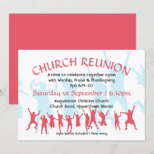 Invitation RÉUNION DE L'ÉGLISE Moderne Personnalisable Rose p