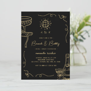 Invitation Réunion de mariage Brunch & Bubbly dessinée à la m
