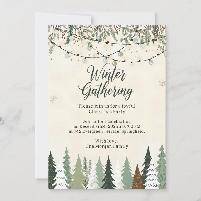 Invitation Réunion de Noël d'hiver (Devant)