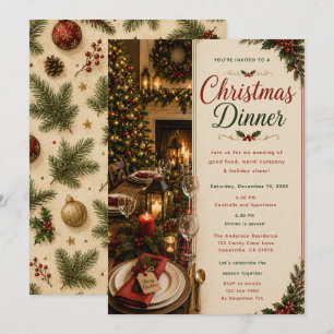 Invitation Réunion de Noël pour dîner