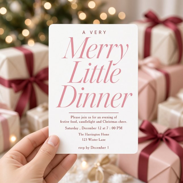Invitation Réunion de Noël rose et joyeuse  (Créateur téléchargé)